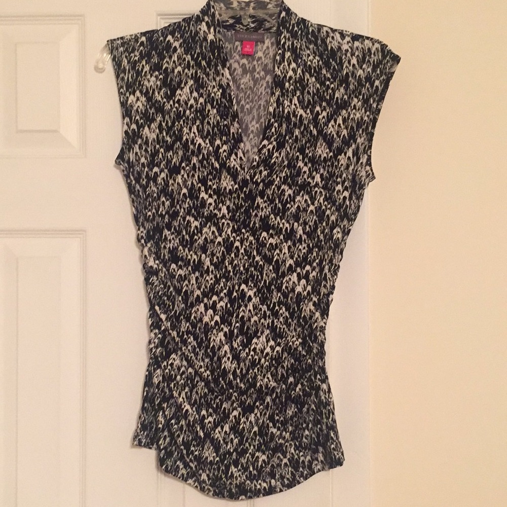 Vince Camuto Ruched V -Neck Blouse